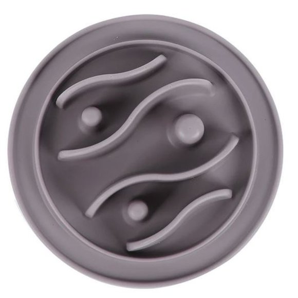 Fuzzy Fusion Mini Silicone Slow Down Pet Bowl Grey - Picture 1 of 4